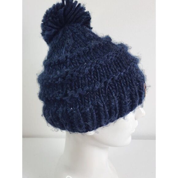 Roxy Blizzard Pom Style Hat, Women's, Navy Blue - Picture 3 of 10